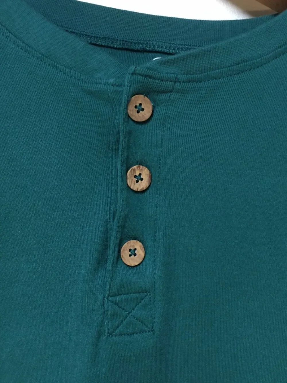 Honest Baby Clothing Mens L ORGANIC Shirt Green Henley Knit Cotton Preppy City - Picture 2 of 10